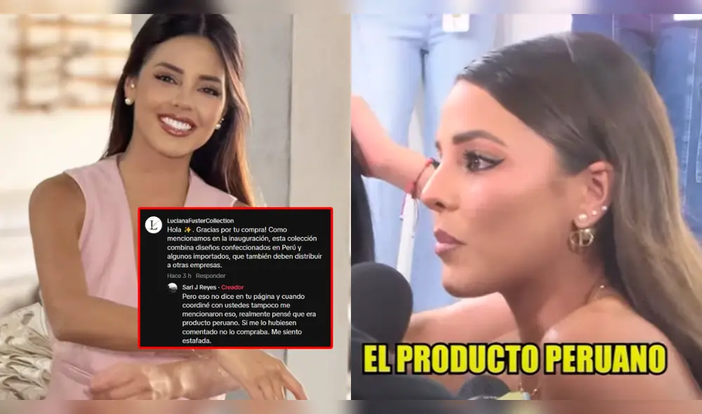 Luciana Fuster en el centro de la polémica por las contradicciones entre sus declaraciones sobre su tienda y la aclaración de su marca en redes sociales. Foto: Composición LR/Willax/Instagram/TikTok