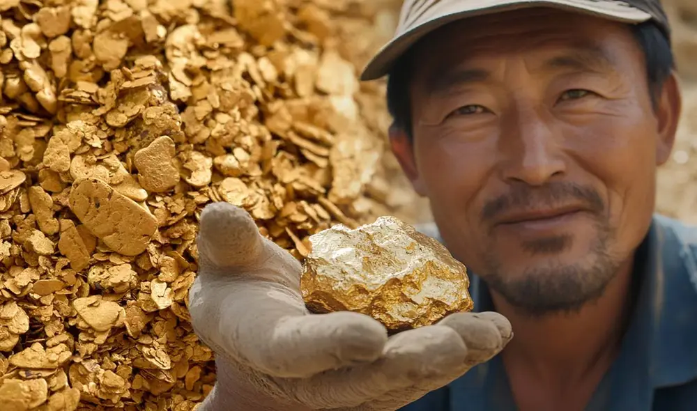 El yacimiento de oro más grande del mundo ha sido descubierto en China, con reservas superiores a las 1000 toneladas y una pureza excepcional de 138 gramos por tonelada. Foto: composición LR/CPG