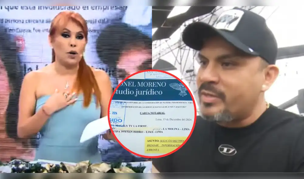 Luis Fernando Rodríguez acusa a Magaly Medina de hacer un complot político junto con su abogado Benji Espinoza. Foto: Composición LR/ATV