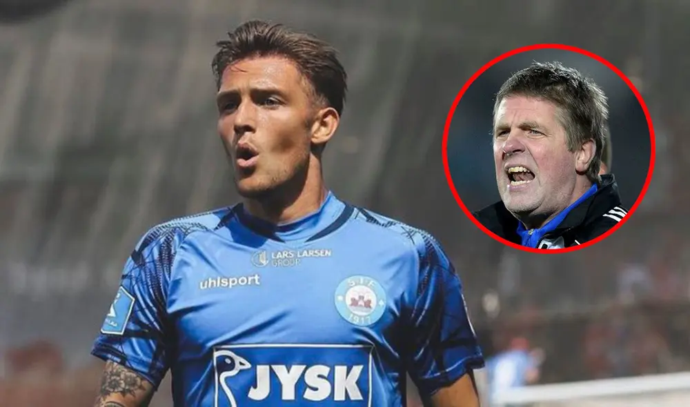 Oliver Sonne fue colocado como suplente por Kent Nielsen en el Silkeborg vs Aalborg. Foto: composición LR/Arkivfoto/difusión