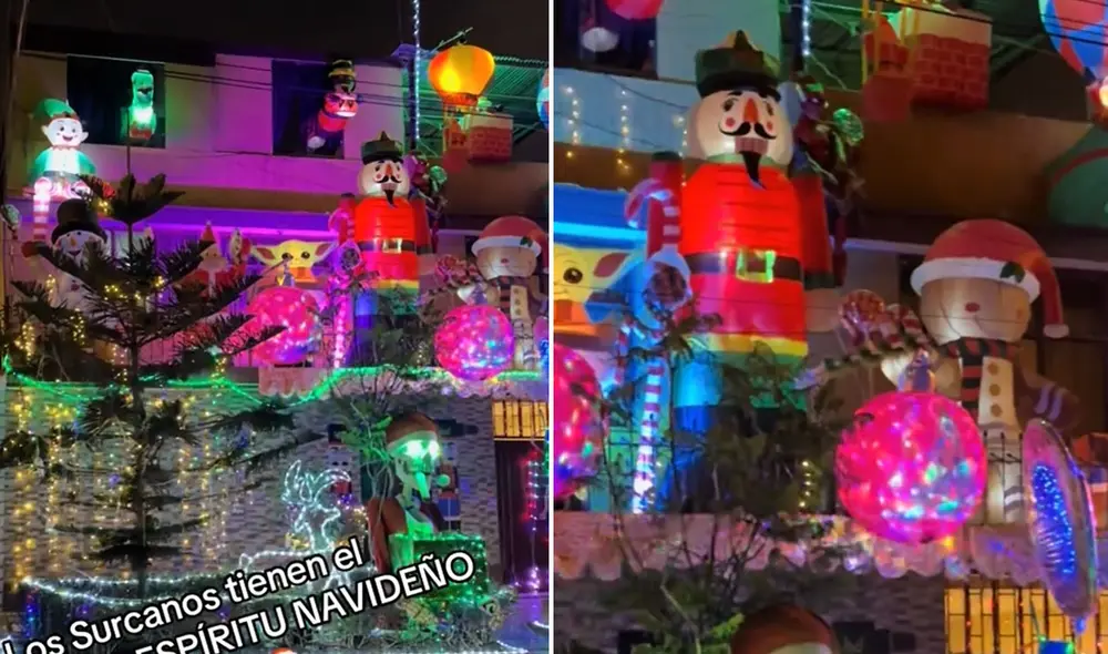 Vivienda en Surco sorprende con más de 15 figuras navideñas. Foto: composición LR/ TikTok Vivienda en Surco sorprende con más de 15 figuras navideñas. Foto: composición LR/ TikTok