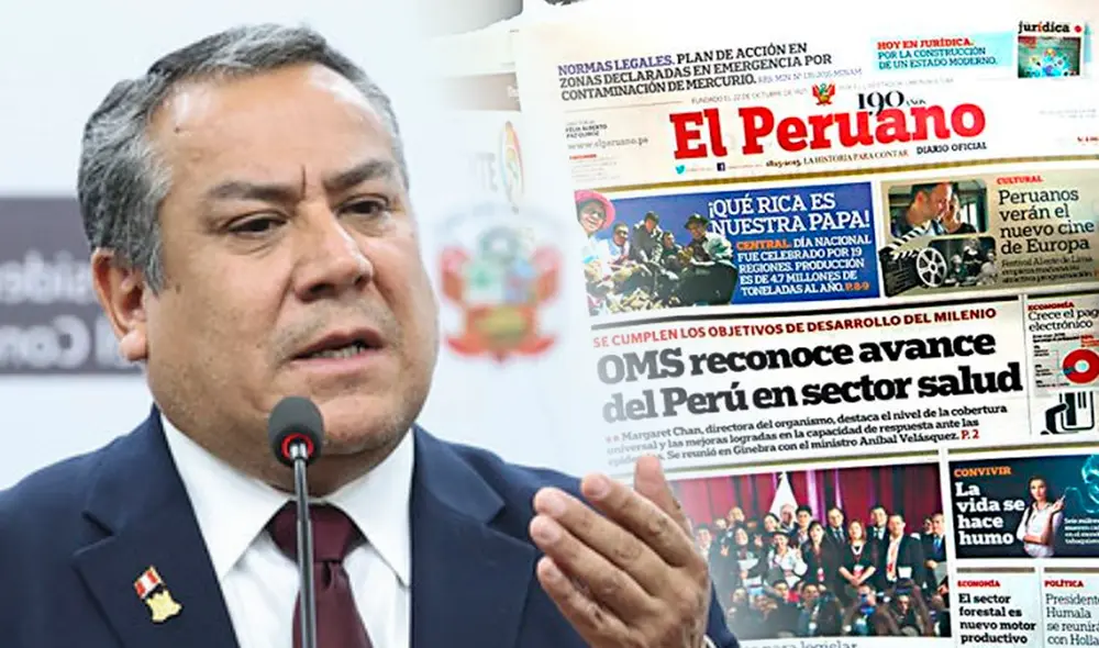 Gustavo Adrianzén afirma que sancionará a los responsables del error en publicación de Ley en El Peruano. Foto: composición LR Gustavo Adrianzén afirma que sancionará a los responsables del error en publicación de Ley en El Peruano. Foto: composición LR