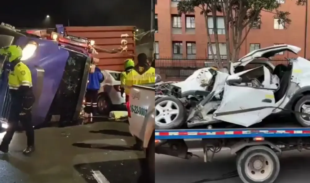 Las autoridades capturaron al responsable del accidente en Bogotá y cerraron temporalmente la vía, lo que ha generado una inmensa congestión vehicular. Foto: captura de video/Kevin Díaz/ Citytv. Las autoridades capturaron al responsable del accidente en Bogotá y cerraron temporalmente la vía, lo que ha generado una inmensa congestión vehicular. Foto: captura de video/Kevin Díaz/ Citytv.