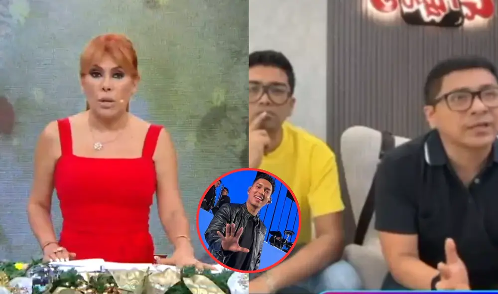 La conductora de Magaly TV La Firme aplaude la decisión del Grupo 5 de retirar al cantante Thony Valencia de la agrupación. Foto: Composición LR