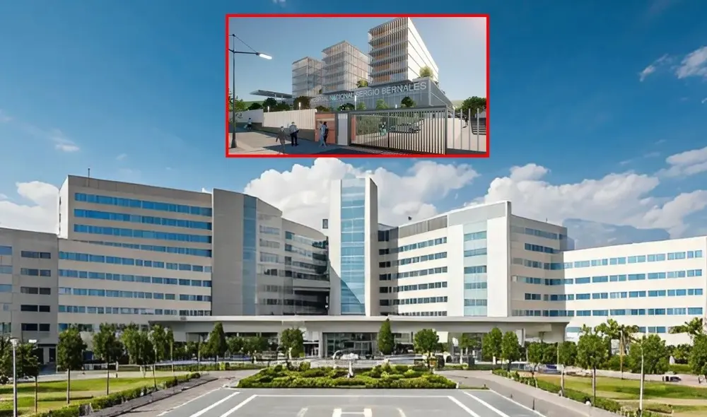 El nuevo Hospital Nacional Sergio E. Bernales, con una inversión que supera los S/1000 millones, estará completamente operativo para el año 2027. Foto: IA / gob