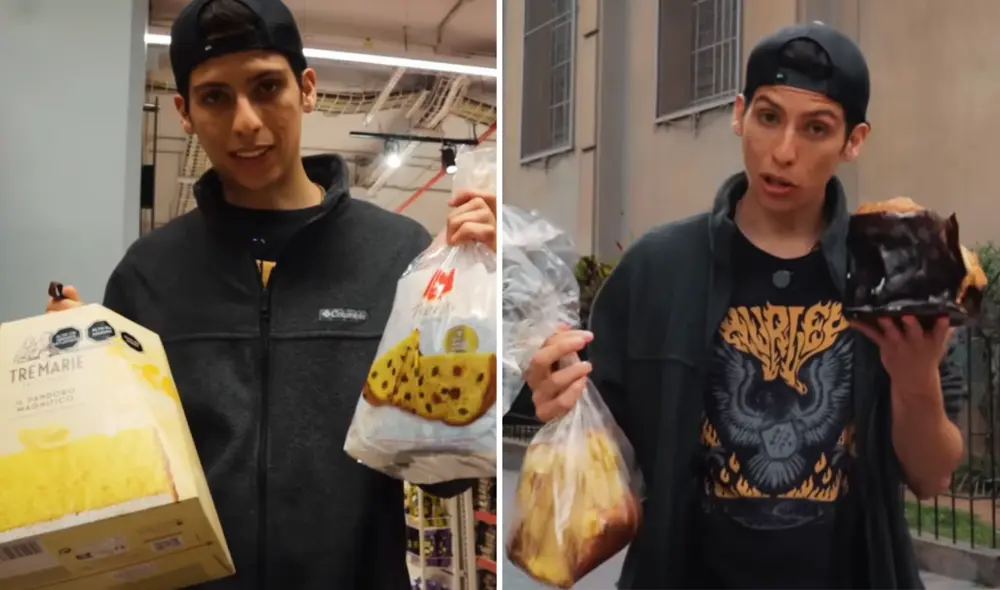 El youtuber peruano comparó el panetón en bolsa de Wong con otro de procedencia italiana conocida como Tre Maria. Foto: composición LR/Youtube/Vicente Visla El youtuber peruano comparó el panetón en bolsa de Wong con otro de procedencia italiana conocida como Tre Maria. Foto: composición LR/Youtube/Vicente Visla