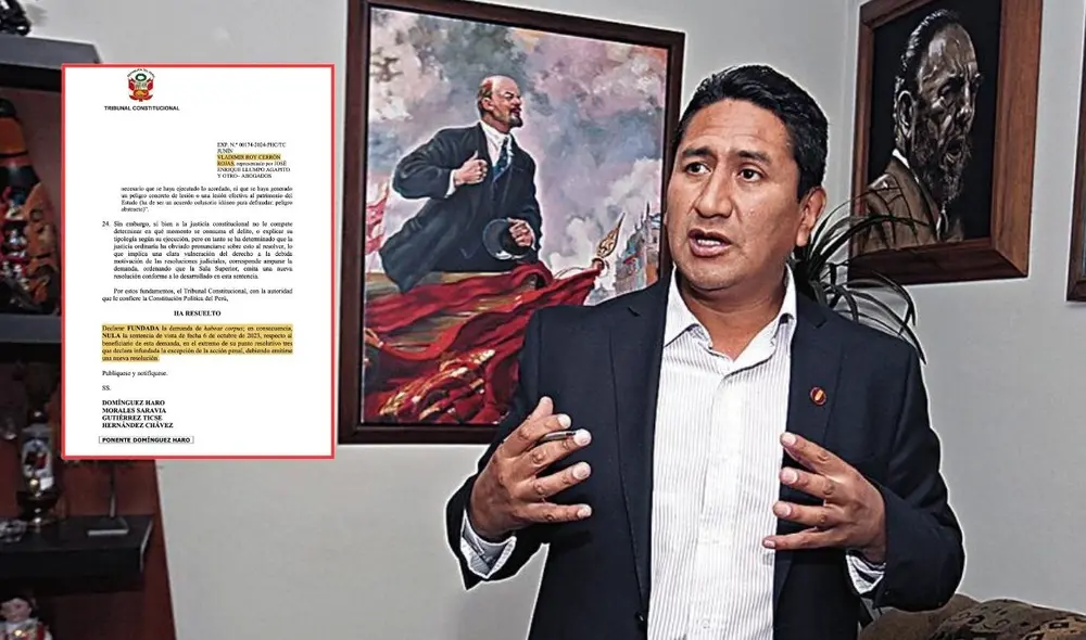 ¿Seguirá Vladimir Cerrón prófugo tras fallo del TC? | Composición: LR.