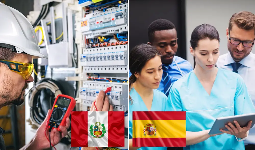 Los peruanos contratados en España suelen ser profesionales con un mínimo de 5 años de experiencia. Foto: composición LR/ Ledbox News/SISE/Banderas/Pinterest Los peruanos contratados en España suelen ser profesionales con un mínimo de 5 años de experiencia. Foto: composición LR/ Ledbox News/SISE/Banderas/Pinterest