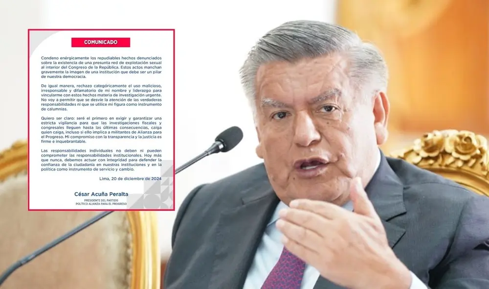 César Acuña se pronunció sobre la presunta red de prostitución en el Congreso | Composición: LR César Acuña se pronunció sobre la presunta red de prostitución en el Congreso | Composición: LR