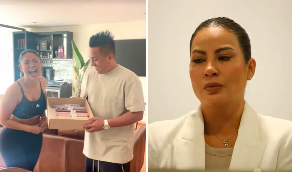 Christian Cueva y Pamela Franco aprovechan al máximo su nueva faceta como influencers. Foto: Composición LR/TikTok/américa TV