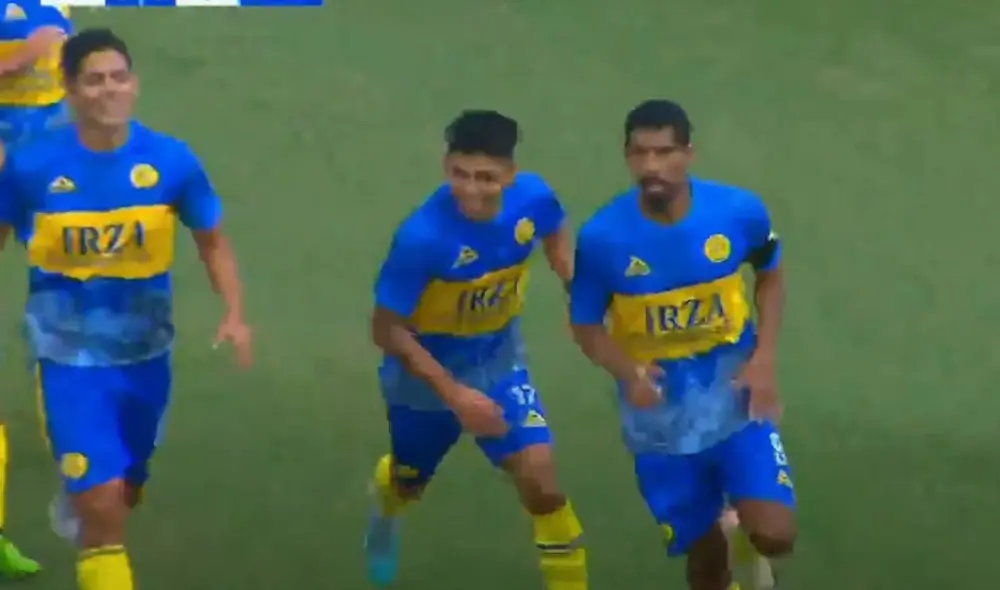 Serrato convirtió el 1-0 de FC Cajamarca sobre Tacna Heroica. Foto: captura/ATV Deportes