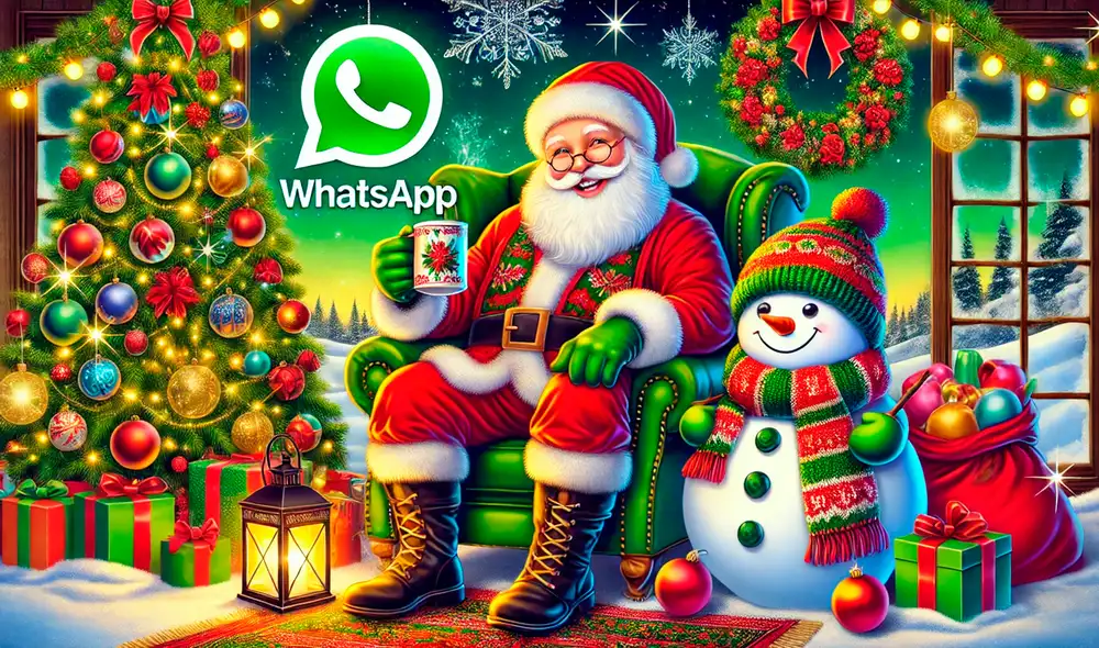 Aprende a programar mensajes de Navidad y Año Nuevo 2025 en WhatsApp desde Android e iOS.  Foto: composición LR/IA