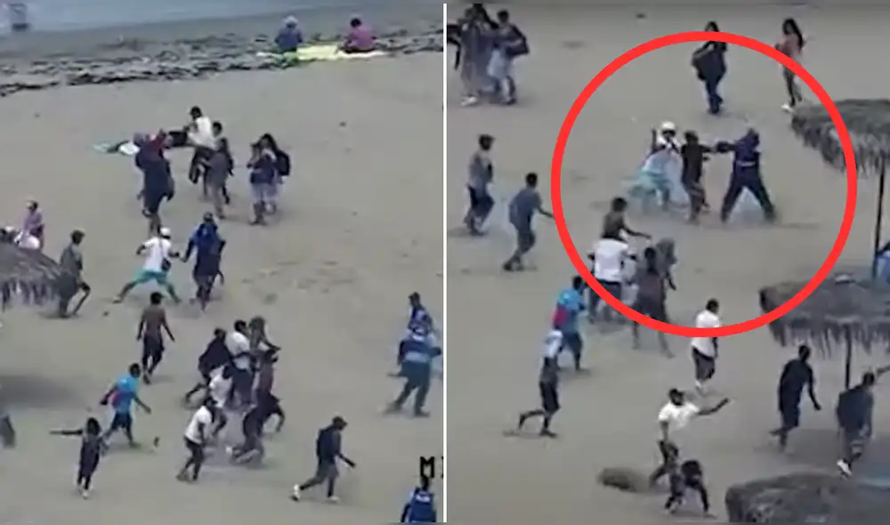 Dos fiscalizadores resultaron heridos a causa de los golpes que recibieron. Foto: Captura Panamericana Televisión