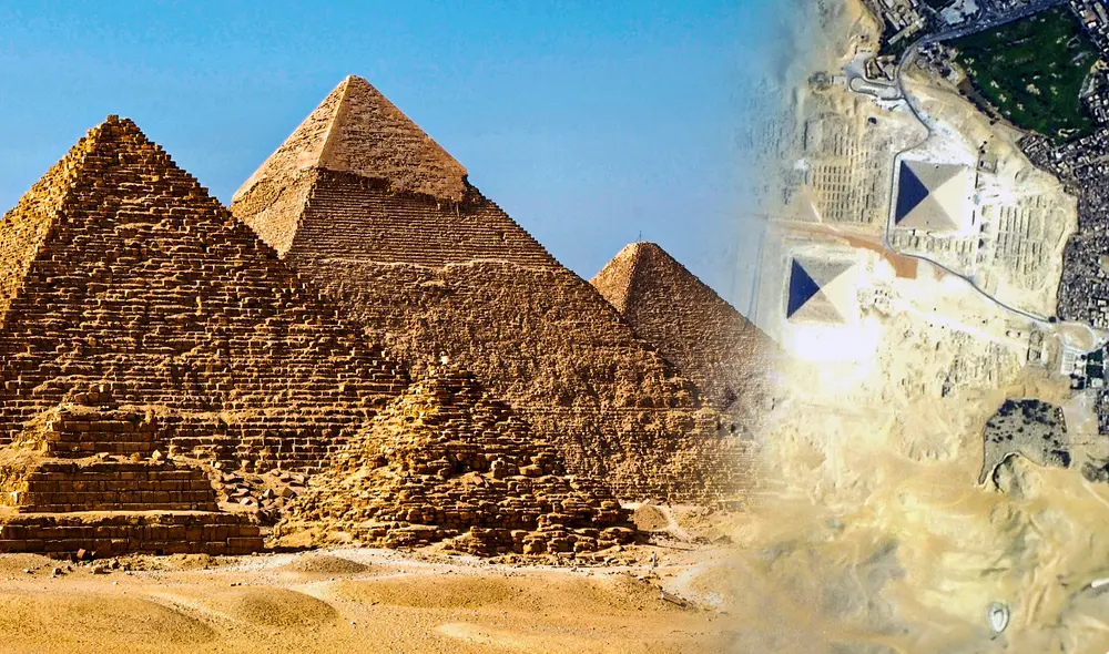 Durante siglos, el método exacto para construir las imponentes pirámides de Egipto ha sido un misterio. Foto: Composición LR/Oasis/NASA.