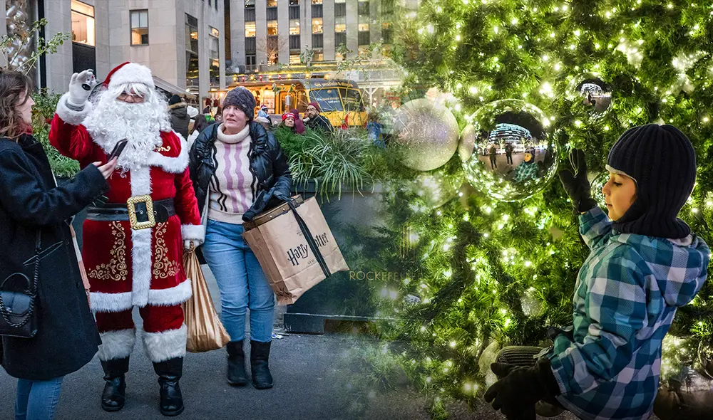 La Navidad en Estados Unidos llegó este 25 de diciembre de 2024 con varias decoraciones en sus ciudades. Foto: AFP