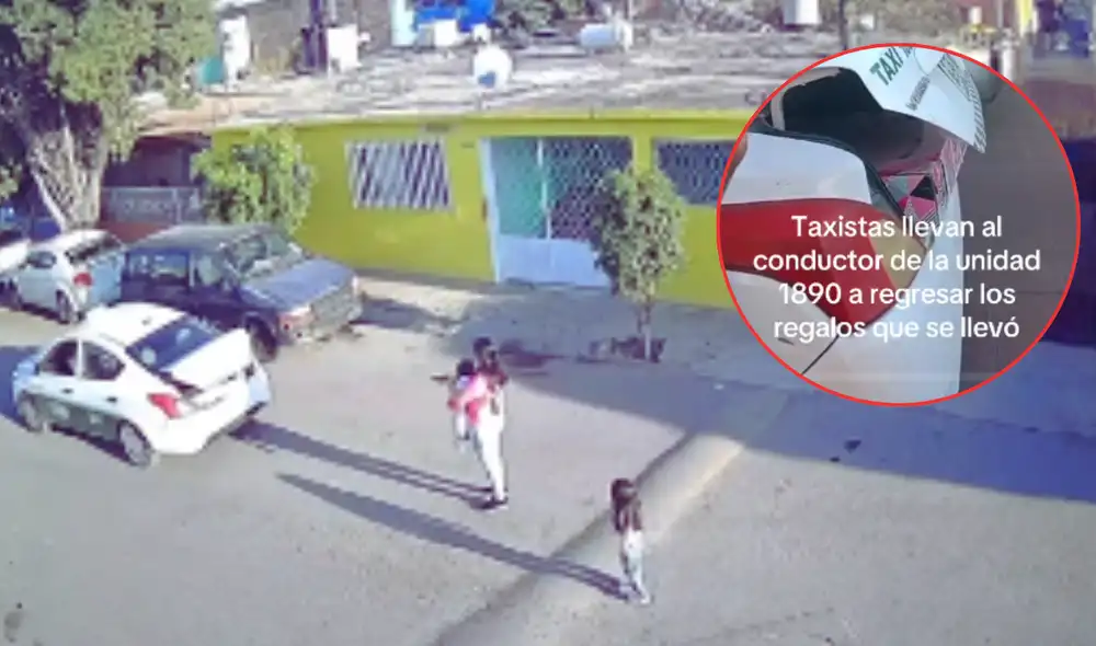 Gremio de taxistas buscaron al responsable del video para que devolviera los regalos que ‘robó’. Foto: composición LR/captura/elinformanteslp