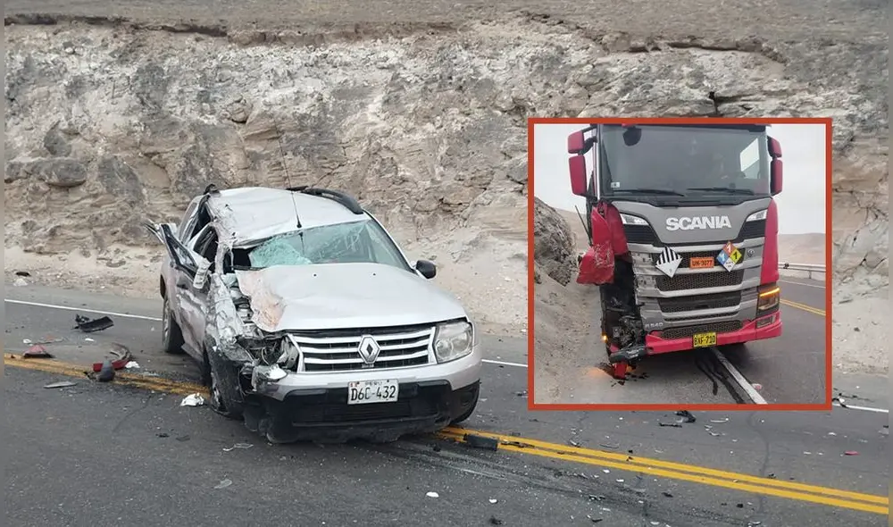 Arequipa. Aparatoso accidente de tránsito tuvo lugar en la Panamericana Sur, altura de Camaná. Foto: composición LR/Difusión