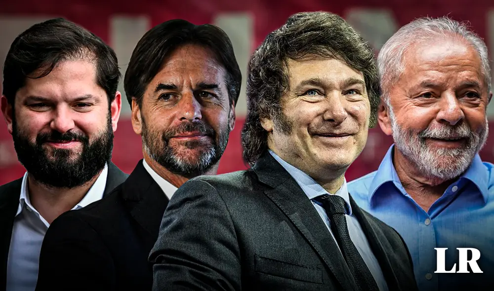 El ranking de CB Consultora posiciona a los presidentes de Sudamérica, de el más popular hasta el menos valorado en 2024. Foto: Composición LR El ranking de CB Consultora posiciona a los presidentes de Sudamérica, de el más popular hasta el menos valorado en 2024. Foto: Composición LR