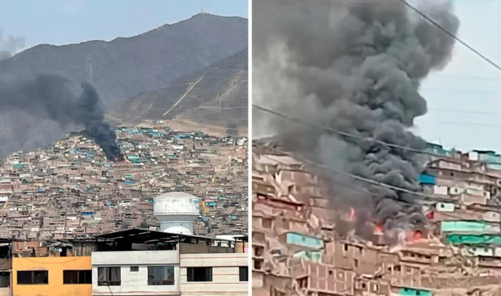 Incendio de grandes proporciones Independencia ha afectado a varias viviendas colindantes. Foto: composición LR