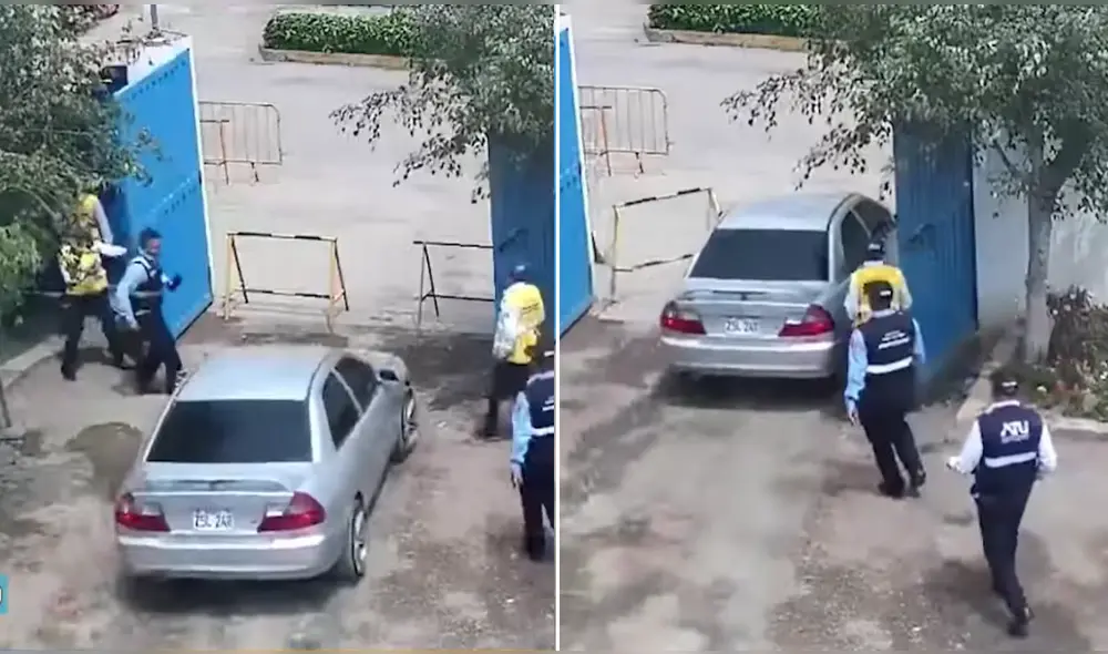 Hombre logró evadir a personal de la Municipalidad de Surco. Foto: Captura Panamericana Televisión