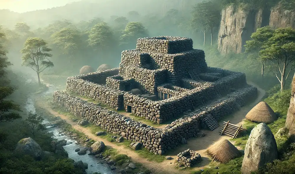 La fortaleza, construida con técnicas avanzadas para su época, demuestra que estas comunidades prehistóricas no solo eran nómadas, sino que tenían jerarquías organizadas. Foto: Chat GPT La fortaleza, construida con técnicas avanzadas para su época, demuestra que estas comunidades prehistóricas no solo eran nómadas, sino que tenían jerarquías organizadas. Foto: Chat GPT