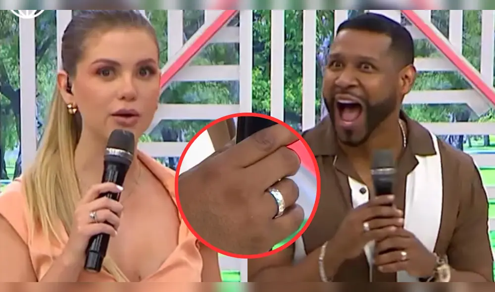 En un giro inesperado, 'Giselo' fue cuestionado en pleno programa en vivo sobre un anillo que podría ser de matrimonio. Foto: Composición LR/América