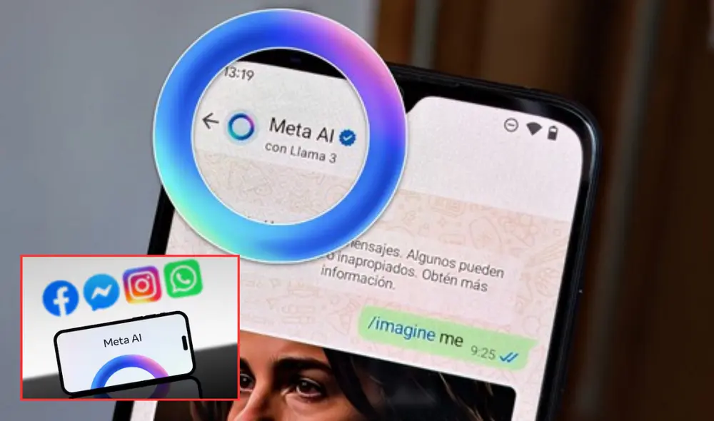 Meta AI es una funcionalidad integrada en WhatsApp que permite a los usuarios interactuar con una inteligencia artificial para obtener información y asistencia. Foto: composición LR/La Nación/Xataka Móvil