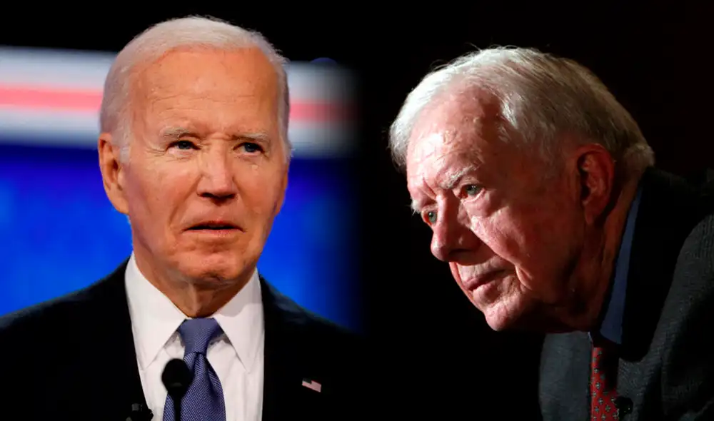 El líder demócrata, Joe Biden, rindió homenaje al expresidente Jimmy Carter, quien falleció el día domingo 29 de diciembre, a los 100 años. Foto:  composición LR/AFP
