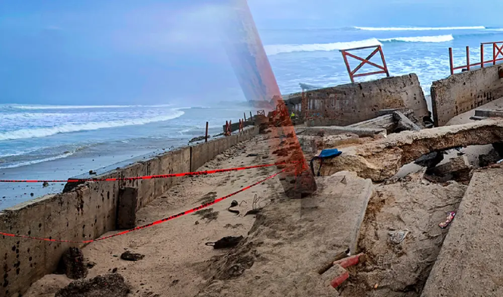 Oleajes anómalos continuarían. Alcalde pide apoyo para recuperar balneario de Máncora. Foto: composición de Gerson Cardoso/ Maribel Mendo/Urpi-LR