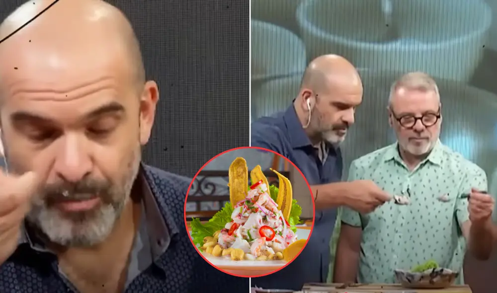Conductores de Argentina prueban por primera vez el ceviche peruano y quedan fascinados. Foto: composición LR/YouTube/El Espectador Conductores de Argentina prueban por primera vez el ceviche peruano y quedan fascinados. Foto: composición LR/YouTube/El Espectador