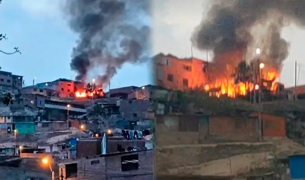 Incendio en Villa María del Triunfo/Composición LR Incendio en Villa María del Triunfo/Composición LR