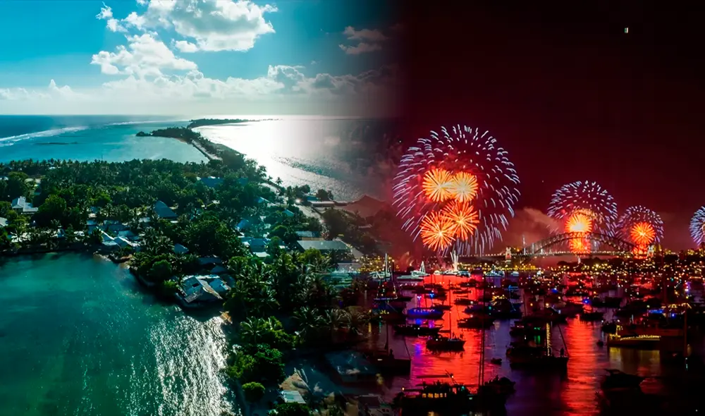 Some countries have the privilege of welcoming the arrival of the New Year first, while others must wait until the last minute of the day. Image: LR composition/CDN