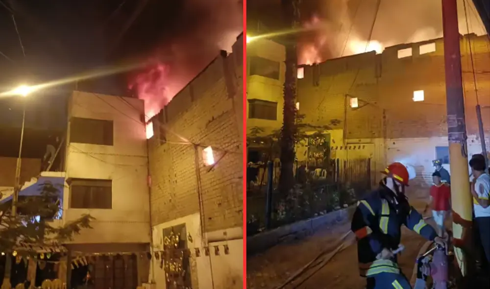 El incendio se registró cerca del parque Balboa y el ex cine Riva Agüero. Foto: Composición LR