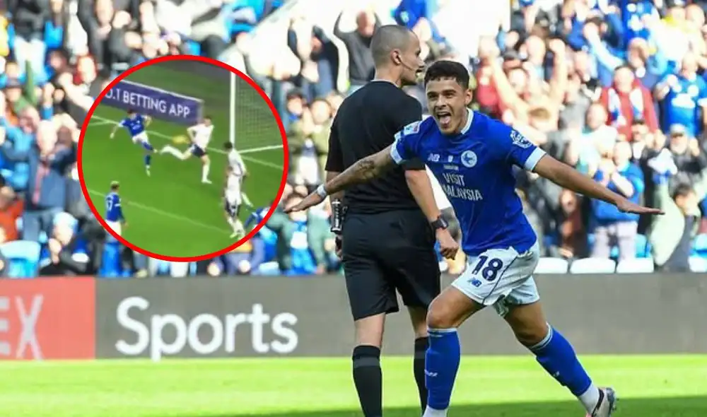 Alexander Robertson anotó su cuarto gol en la temporada con camiseta del Cardiff City de Gales. Foto: composición LR/Instagram/captura