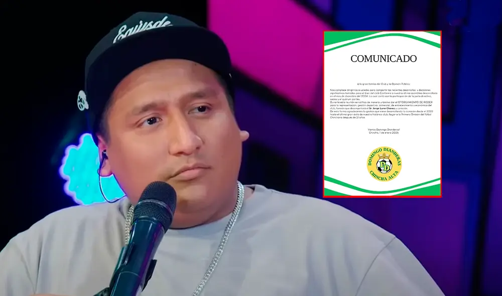 Domingo Dianderas anunció con ilusión a Jorge Luna como su nuevo propietario. Foto: composición LR/captura de 'Hablando Huevadas'/Domingo Dianderas FC