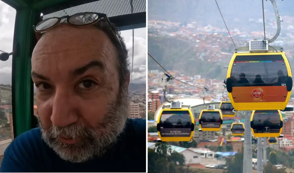 El youtuber peruano visitó las diferentes estaciones del teleférico de Bolivia. Foto: composición LR/Roberto Viajero Vlogs/Difusión El youtuber peruano visitó las diferentes estaciones del teleférico de Bolivia. Foto: composición LR/Roberto Viajero Vlogs/Difusión