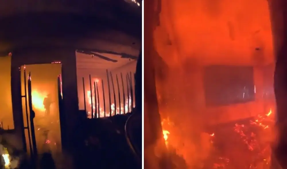 Los bomberos llegaron a una casa en llamas y enfrentaron dificultades en su interior para controlar el fuego. Foto: Composición La República. Los bomberos llegaron a una casa en llamas y enfrentaron dificultades en su interior para controlar el fuego. Foto: Composición La República.
