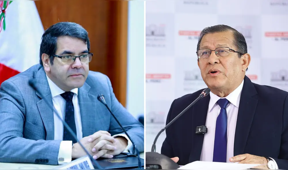 Eduardo Salhuana dijo desconocer quién recomendó a Jorge Torres Saravia durante la conferencia de prensa. | Fotos: Congreso.