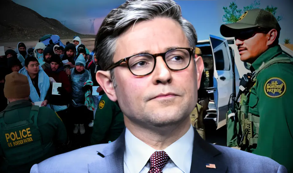 Mike Johnson se ha consolidado como un defensor de políticas migratorias más estrictas con el respaldo de Donald Trump. Foto: composición LR/CNN/El País Mike Johnson se ha consolidado como un defensor de políticas migratorias más estrictas con el respaldo de Donald Trump. Foto: composición LR/CNN/El País