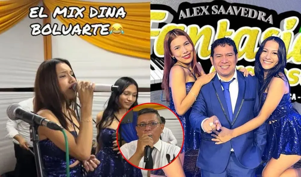 Animador de orquesta anuncia el "Mix Dina Boluarte" y genera una ola de comentarios y risas en TikTok. Foto: composición LR
