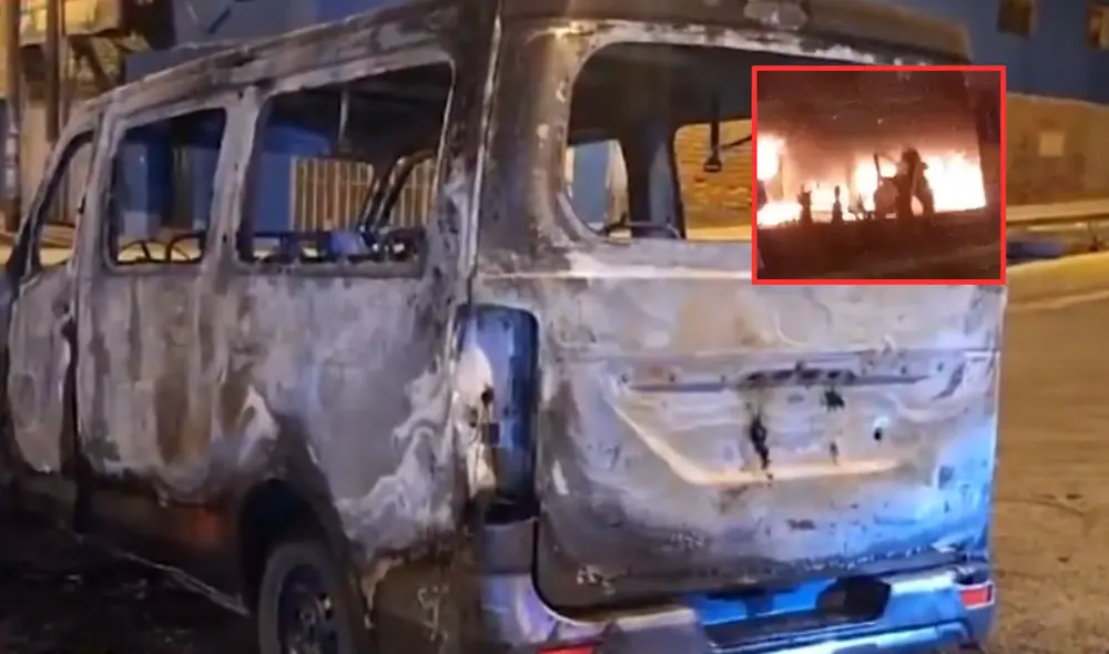 Presunto ataque de extorsión deja vehículo calcinado. Foto: Captura/ Difusión. Presunto ataque de extorsión deja vehículo calcinado. Foto: Captura/ Difusión.