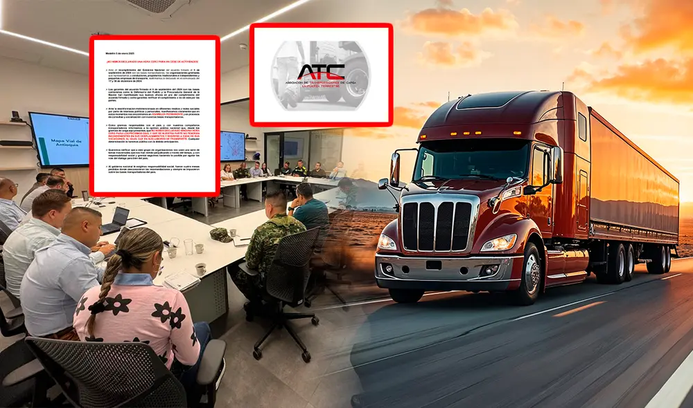 La hora cero del paro camionero 2025 no ha sido confirmada por la ATC en Colombia. Foto: composición LR/Freepik/ATC La hora cero del paro camionero 2025 no ha sido confirmada por la ATC en Colombia. Foto: composición LR/Freepik/ATC
