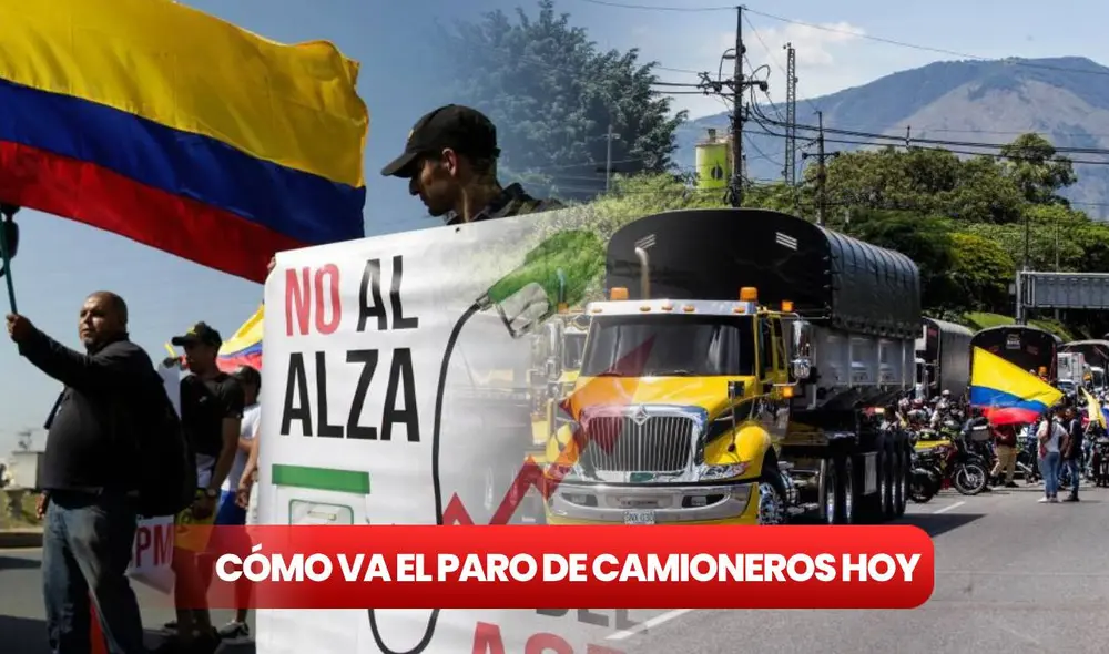 El paro de camioneros hoy en Colombia afectará a diversas ciudades como Bogotá, Medellín, Santander y más. Foto: composición LR/ Portafolio/ X