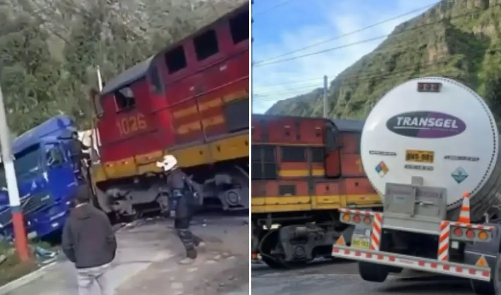 Accidente de tránsito en la Carretera Central: Camión cisterna impacta con tren en Chicla. Foto: difusión/Diviandes Accidente de tránsito en la Carretera Central: Camión cisterna impacta con tren en Chicla. Foto: difusión/Diviandes