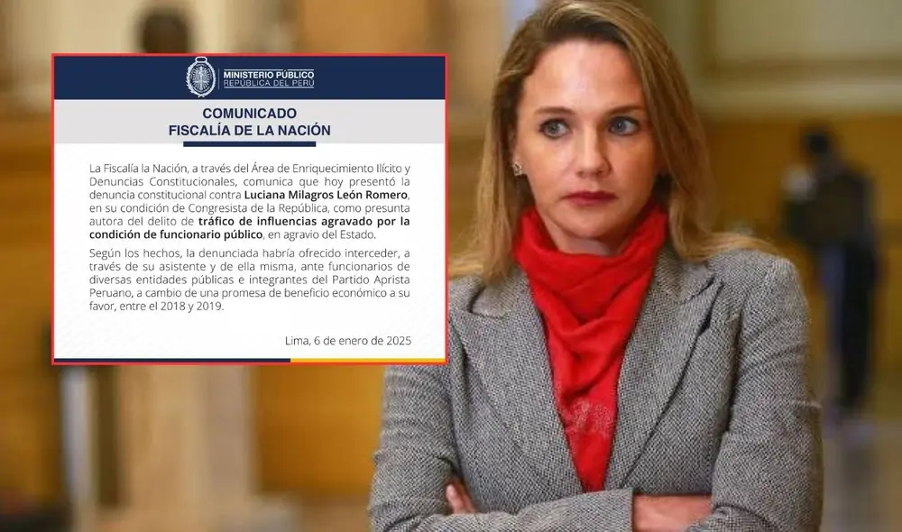 Fiscalía investiga a la excongresista por presunta intermediación ante instituciones a cambio de dinero. | Composición: LR.