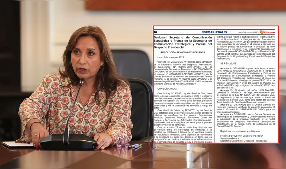 Designan a Luis Urmeneta en reemplazo de Jean Pajuelo como secretario de prensa de Palacio. | Composición LR. Designan a Luis Urmeneta en reemplazo de Jean Pajuelo como secretario de prensa de Palacio. | Composición LR.