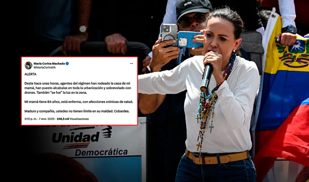 Este incidente ocurre en un contexto de tensiones políticas en Venezuela, donde la CIDH ha pedido garantías para los derechos humanos en medio de denuncias de represión contra líderes opositores. Foto: composición LR/AFP/captura de X/@MariaCorinaYa.