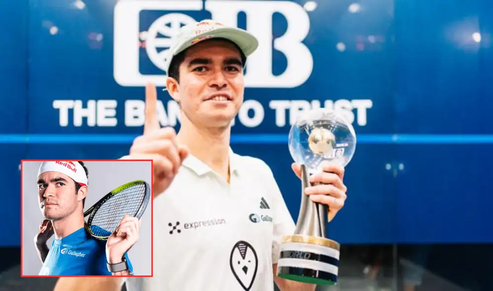 El deportista peruano ha quedado nominado para un importante premio como 'El mejor Atleta del 2024' luego de ser campeón mundial de squash. Foto: composición LR/Ovación/TV Perú