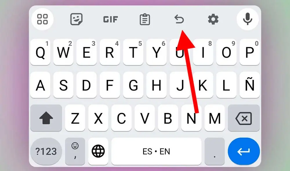 Así luce el botón Deshacer en Gboard. Foto: Xataka