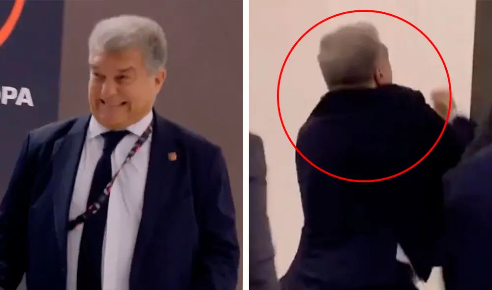 Joan Laporta celebró la inscripción de Dani Olmo y Pau Victor. Foto: composición LR/captura de 'El Chiringuito'